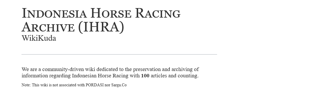 We are happy to announce that we are in the process of creating the Indonesian Horse Racing Archive (IHRA) to properly document and record Indonesian racing history from the Colonial era to current day and to preserve the stories of these racehorses. (1/2)
#pacukudaindonesia