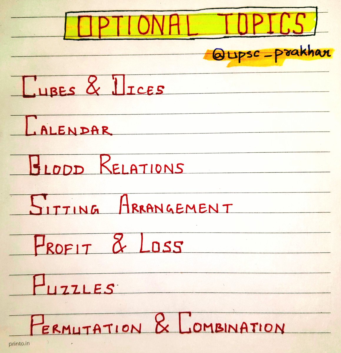 upsc_prakhar's tweet image. CSAT topics categorisation based on PYQs 👇

#CSAT #Upscprelims2026