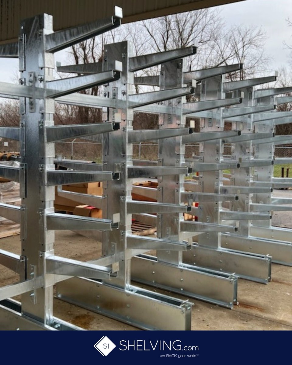 ShelvingDotCom's tweet image. Galvanized Cantilever Racking is built to withstand the changing seasons—rain, snow, or sunshine—while keeping your large items organized and accessible. Durable, reliable, and ready for whatever Michigan weather brings! 🌦️

#StorageSolutions #PureMichigan #OrganizeYourSpace
