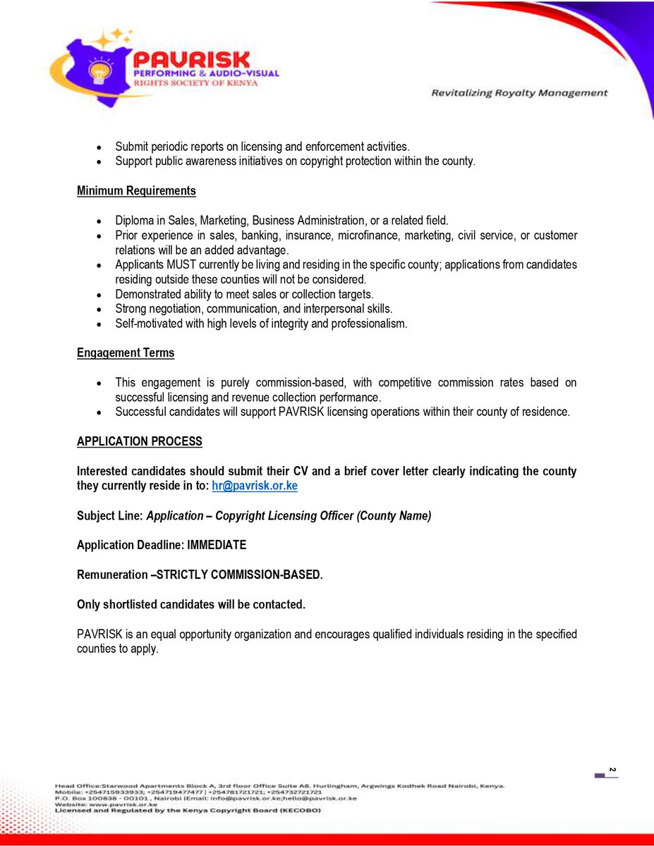 Performing &Audio-Visual Rights Society of Kenya tweet media