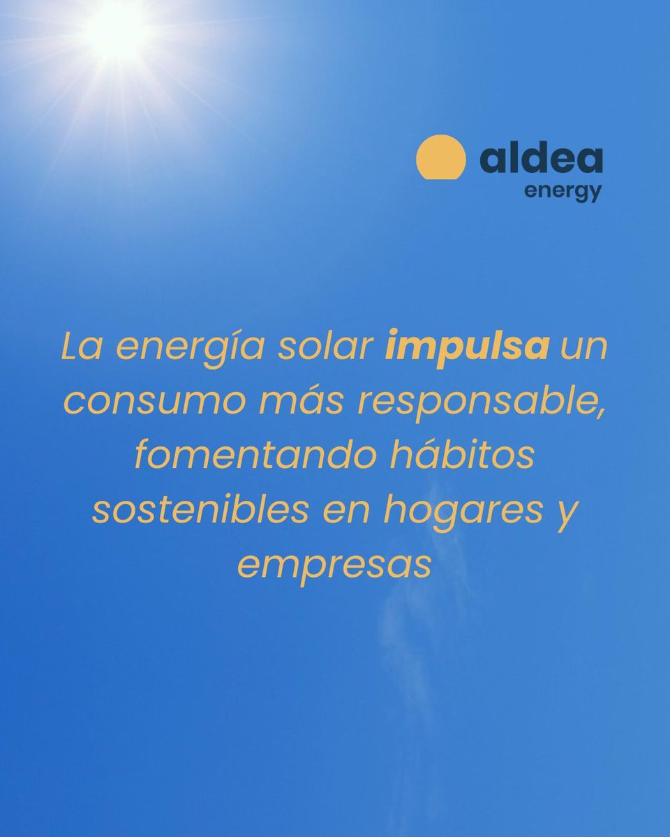 aldeaenergy's tweet photo. Optimiza tu consumo energético con energía solar ☀️ 
La energía solar no solo genera electricidad limpia, también ayuda a mejorar la eficiencia energética.

Más eficiencia, más ahorro y un futuro más sostenible. ⚡
#energy #energiasolar #sol #sostenibilidad https://t.co/sKbRWHwmiF