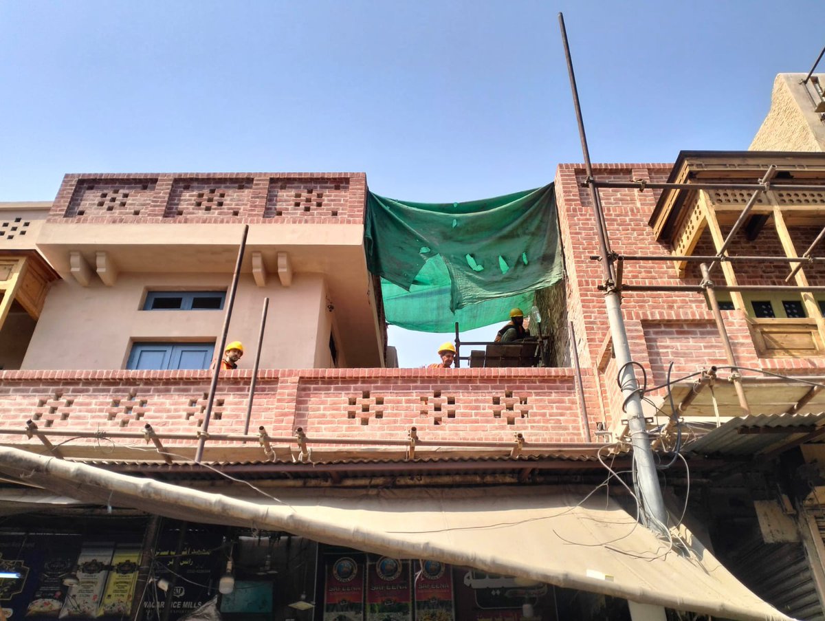 WCLAuthority's tweet photo. Ongoing Rehabilitation Work at Spice Market Walled City Lahore.
#wcla #walledcitylahoreauthority #lahoreheritage #spicemarket #workinprocess @cmopunjabpk @Marriyum_A https://t.co/7kfonzexvl