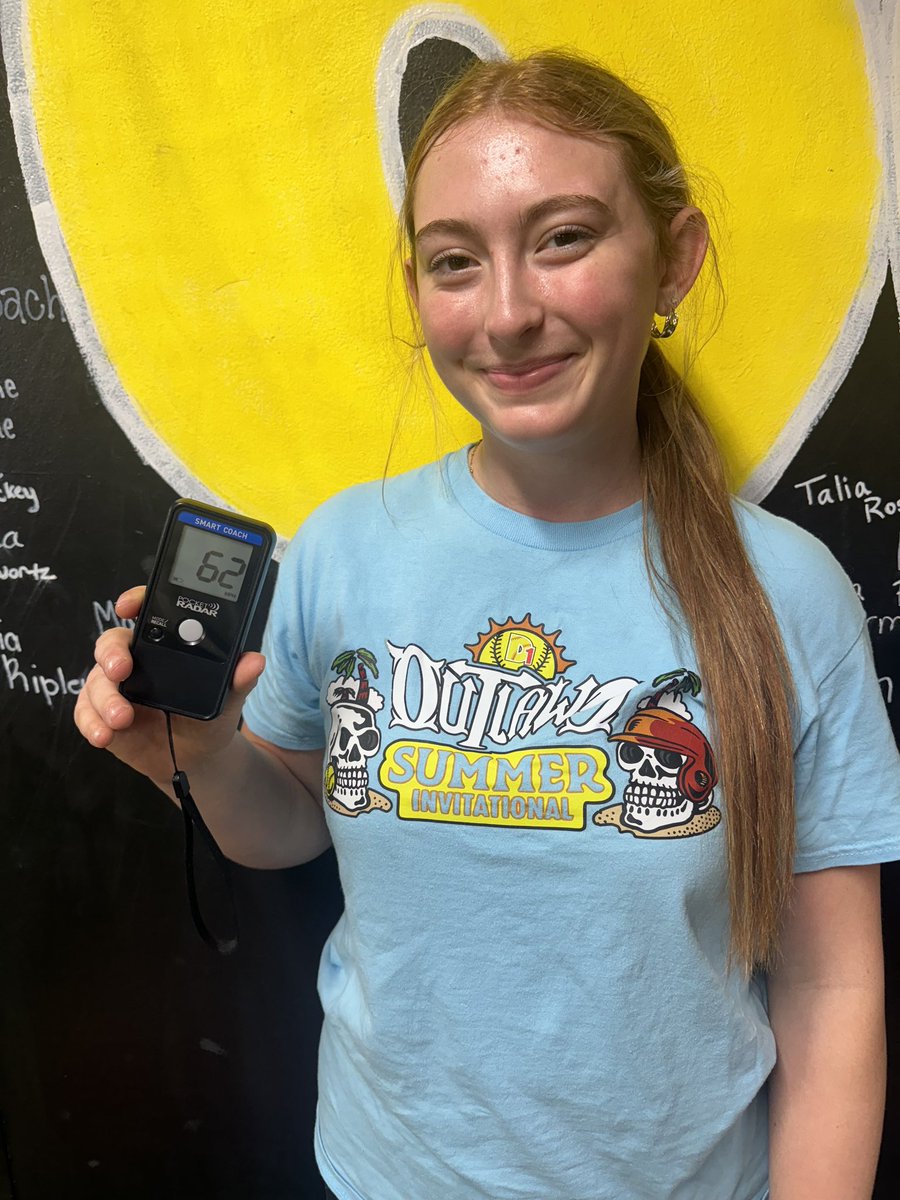 LSchwab2029's tweet photo. Excited to hit a new #PR of 62 mph and for my freshman year at BVA! @TeamAA_14U_Red @TeamAASoftball @BVACoachRod https://t.co/kNmSpAdnxS