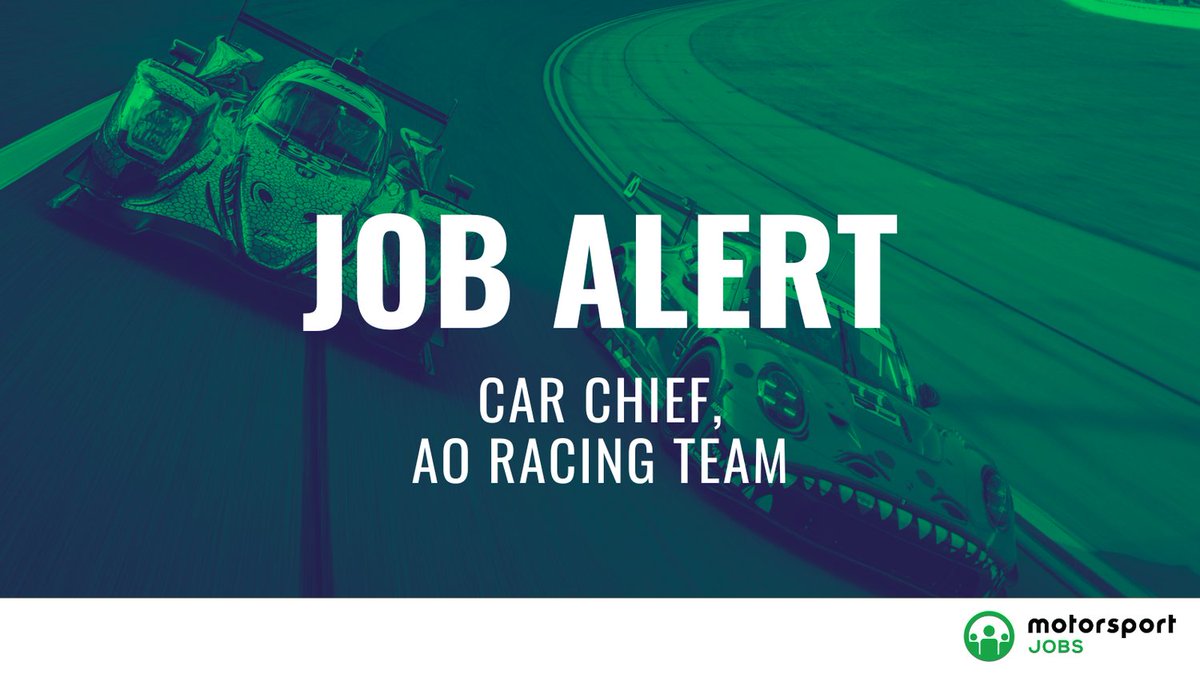 Motorsport_Jobs's tweet photo. Car Chief role @AORacingUSA
Apply ๐ https://t.co/7ZCql0hw0w
#motorsportjobs #motorsport #jobs #jobalert #autosport #jobsinmotorsport #hiring #aoracing #IMSA #WEC #Lemans24 #oreca07 #oreca #lmp2 #mechanics #carchief #engineer https://t.co/vxzPcglHJE