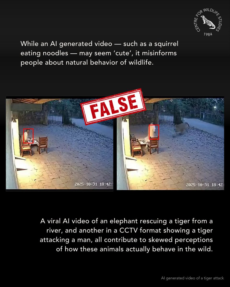 cwsindia's tweet image. Wildlife attacks and strange animal behavior — fake images spark conservation concerns. Read the full article at news.mongabay.com/2026/01/wildli…

#WildlifeConservation #AnimalBehavior #ConservationConcerns #WildlifeProtection