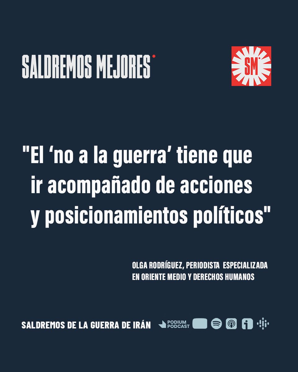 SaldremosMejor's tweet photo. Mejorcita, nos negamos a comprarle el marco a los señores de las bombas.

Hoy hablamos de a quién le interesa la guerra, de por qué la UE y el mundo la están normalizando y de que hacer para volver a la vía pacífica.

📲SALDREMOS DE LA GUERRA DE IRÁN: https://t.co/Uj36LSj4es https://t.co/8onku7EF2d