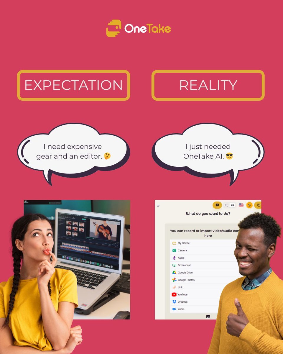 OneTake AI tweet media