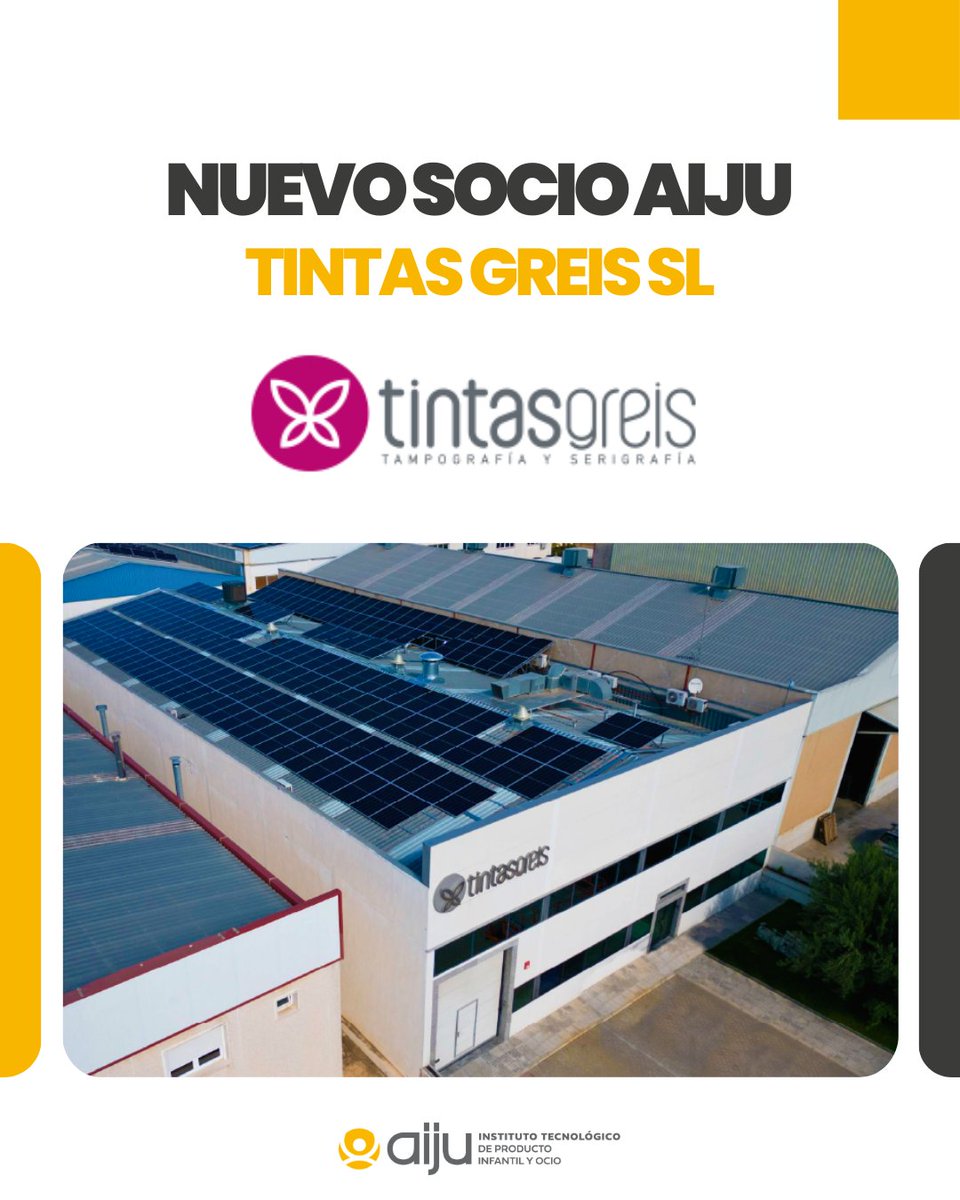 AIJU_Tecnologi's tweet image. ¡Damos la bienvenida a Tintas Greis, S.L. como nuevo #socioAIJU! 🎉
Más de 20 años de experiencia como especialista en #serigrafía, #tampografía y hot stamping, ofreciendo soluciones de #impresión en materiales como plástico, vidrio, metal o cerámica. 

🔗f.mtr.cool/lvroapgvkk
