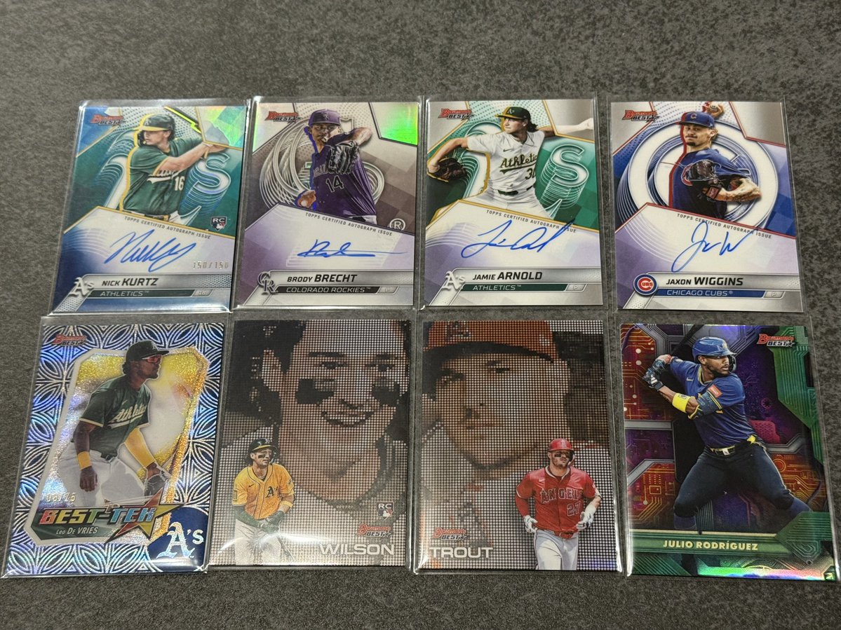 Banbi1469's tweet image. スタクラでKurtz RC auto出なかったので
今度こそラストチャレンジだと思いBOWMAN’S BEST 2BOX開けました！

1BOX目　Chandler 250シリautoとLombard Jr 75シリauto！
bobbyも嬉しい！

2BOX目　Kurtz 150シリauto！
チャレンジ成功しました！
シリアル大きめですけどラスナンなんで満足です！