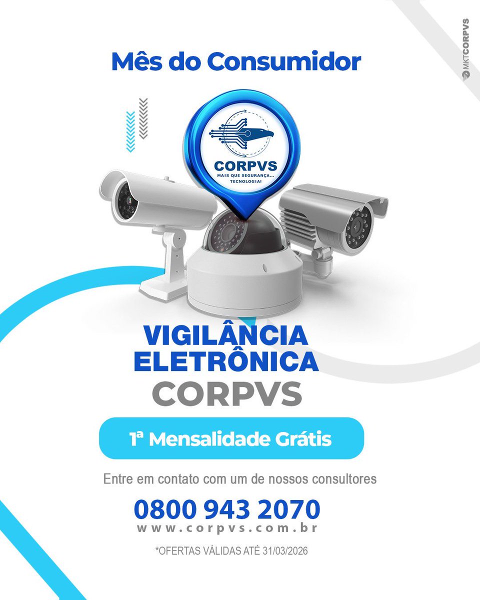 corpvs's tweet photo. 🚨 MÊS DO CONSUMIDOR COM OFERTA IMPERDÍVEL!

Proteja sua casa ou empresa com a Segurança Eletrônica Corpvs e aproveite condições especiais por tempo limitado.

✅ Monitoramento 24h
✅ Alertas Via APP 
✅ Câmeras De Alta Definição, Sistemas De Alarme, Cercas e Controle De Acesso https://t.co/ODUKywZ5gV