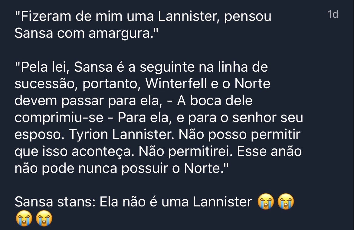 Confissões Asoiaf tweet media