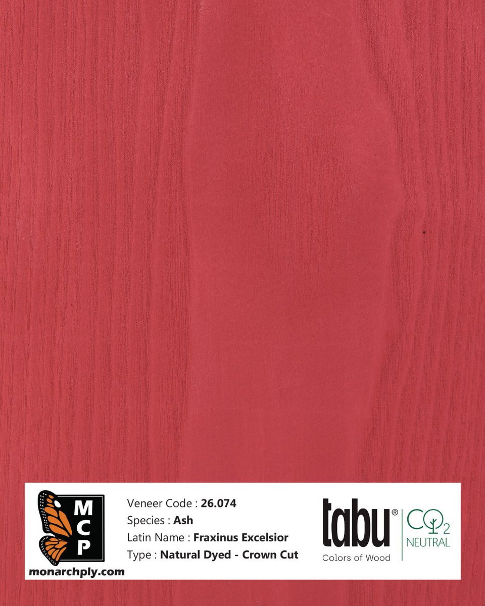 MonarchPlywood's tweet photo. TABU 26.074 — Ash 🇮🇹🇨🇦

Natural dyed crown cut ash veneer with bold colour and flowing grain. Designed for statement millwork, panels, and feature walls.

Available from Monarch Custom Plywood. https://t.co/VgWcSrMiem