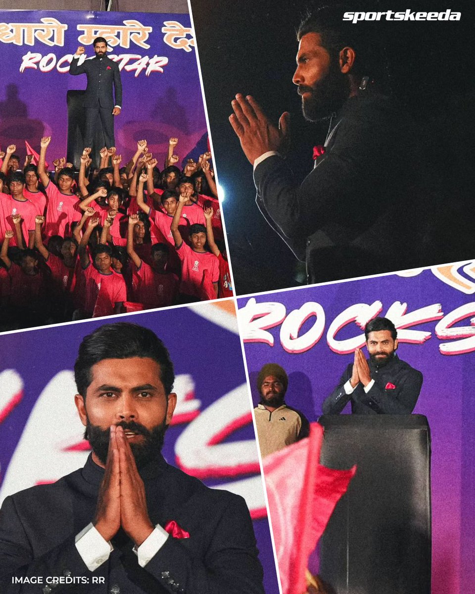 Sportskeeda's tweet image. Ravindra Jadeja receives a warm welcome at Rajasthan Royals ahead of IPL 2026! 🔥💗

#IPL2025 #RavindraJadeja #RR #Sportskeeda