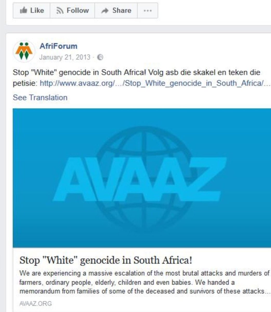 “We’ve never said there was White Genocide in South Africa”