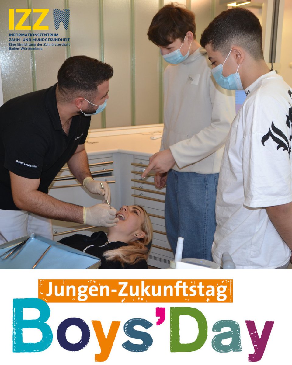 izz_bw's tweet photo. Am 23. April findet der #BoysDay statt.
An diesem Tag haben #Schüler die Möglichkeit, in Berufe zu schnuppern, die oft von #Mädchen gewählt werden. Wenn ihr Schüler für eine #ZFA #Ausbildung begeistern wollt, tragt euch ein unter: 
https://t.co/ntAI31aNYb. https://t.co/7a4zGDZGBo