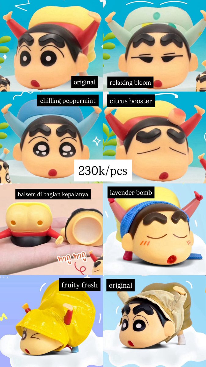 daospp's tweet photo. Open PO inhaler thai pntt shinchan
bagian kepala nya bs dilepas &amp; ada balsem nya

🤍230k/pcs🤍

varian wangi:
-original merah
-original brown
-relaxing bloom
-chilling peppermint
-citrus booster
-lavender bomb
-fruity fresh

#jastip #jastipthailand #jastipbangkok #jastiptrusted https://t.co/dkPMR76KQP