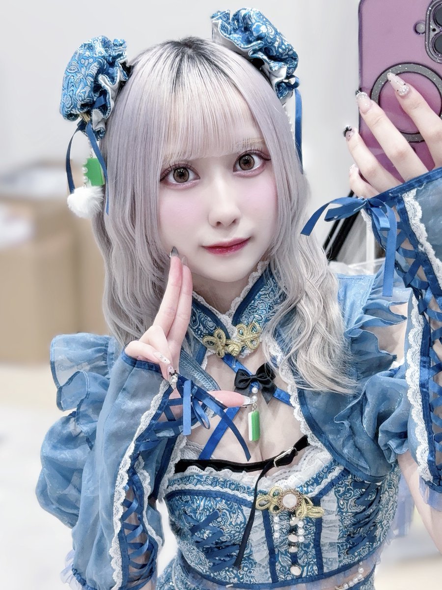水色チャイナ可愛すぎる(՞⸝⸝ɞ̴̶̷ ·̫ ‹⸝⸝)ಣ🩵