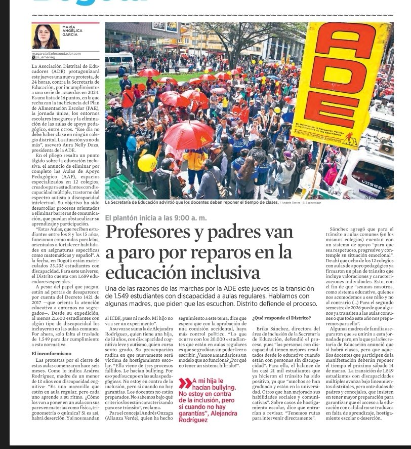 Apoyo incondicional a lucha del magisterio bogotano y padres de familia con hijos con discapacidad.
Indolencia de <a href="/CarlosFGalan/">Carlos F. Galán</a> no tiene límite
<a href="/adebogota/">ADE 🇵🇸</a> <a href="/fecode/">fecode</a> <a href="/cutcolombia/">Central Unitaria de Trabajadores</a> <a href="/Sindodic/">SindodicSindicato Nacional de Directivos Docentes</a> <a href="/SintrenalN/">SINTRENAL Nacional</a> <a href="/sindistritales1/">@sindistritales</a>