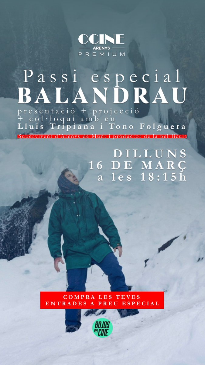 El proper dilluns passi especial de #Balandrau #VentSalvatge a l' <a href="/ocine_es/">OCINE</a> d'Arenys Premium.

🎟️ Entrades ➡️ ocinearenys.es/?option=com_ci…
