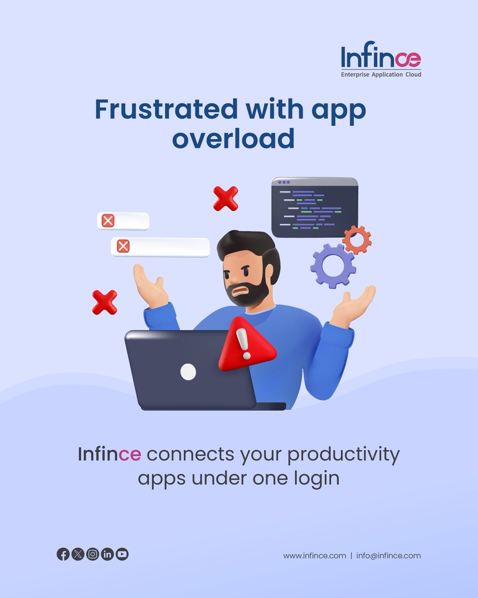 Frustrated by too many logins and scattered tools? 
Infince all-in-one platform connects everything your team needs under a single login. 
Streamline tasks, files, meetings, and communication in one unified workspace.

explore:  infince.com

#Infince #AllInOnePlatform