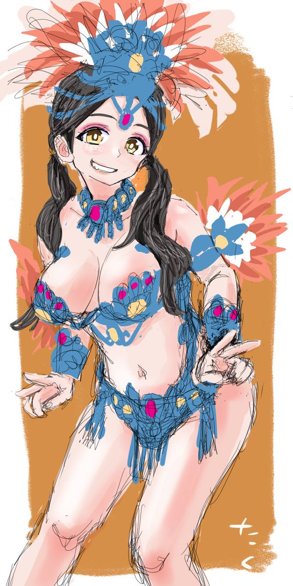 サンバガール90💃🏻途中経過3
#イラスト #illustration 