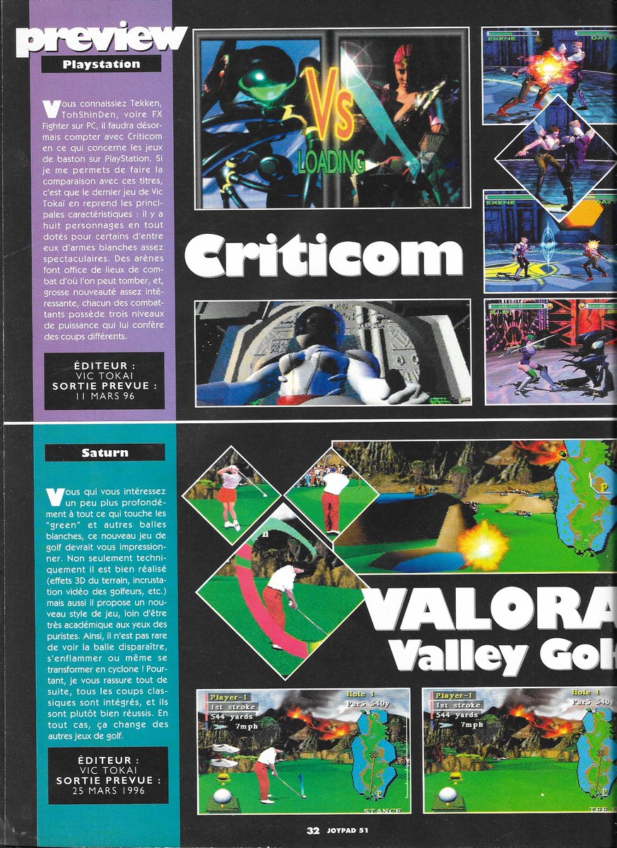 AllmightoFranky's tweet photo. On continue avec #Criticom,#InTheHunt et #NeedForSpeed sur #Playstation,puis du golf et #Shellshock sur #Saturn (aussi sur #PS1)! 3/5 https://t.co/sXuSXSNzBt