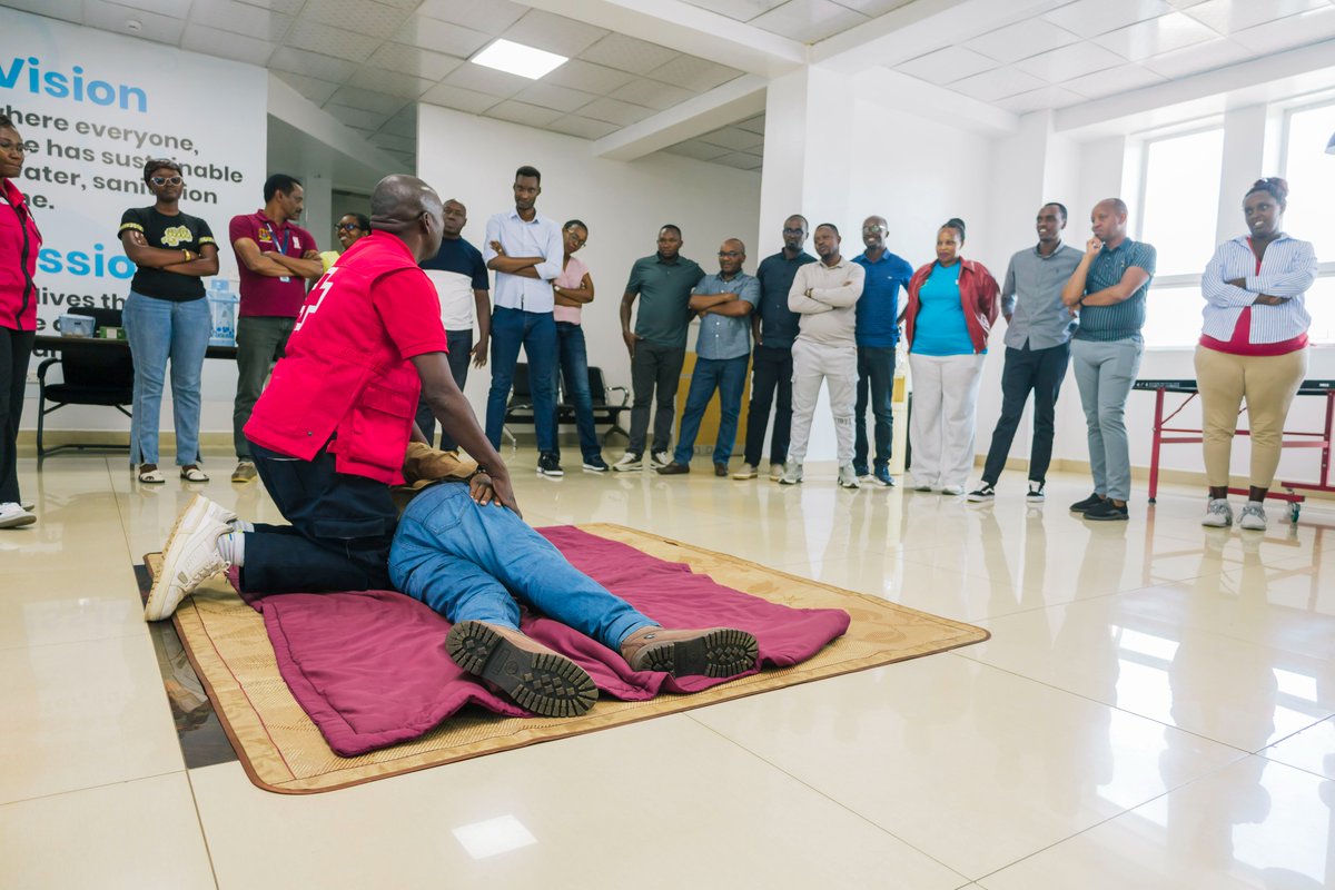 WateraidRwanda's tweet photo. Yesterday, WaterAid Rwanda staff began the three-day First Aid and Fire Safety training to strengthen our ability to respond to workplace emergencies. Facilitated by @Rwandaredcross, the training equips staff with practical skills to administer basic #FirstAid, prevent fire hazards, and respond effectively during emergencies. 
#WorkplaceSafety