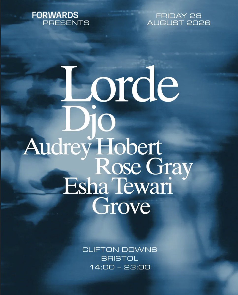 LeaksTour_eu's tweet image. 🇬🇧 | @ForwardsBristol has announced! 

The 2026 lineup is officially completed!
Here are a full lineup guys! 

1st Day 

• Lorde
• Djo 
• Esha Tewari

2nd day

• Tems 
• Wet Leg 
• Maribou State

3rd day

• Amyl &amp;amp; The Sniffers
• Dijon 
• Little Simz 

+ #more