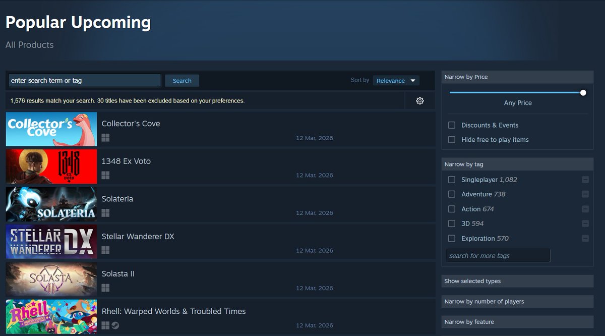 Look what we just spotted on the Steam Popular Upcoming list! 🤩

The excitement is real. We can’t wait for you all to dive in. 🥳

Stellar Wanderer DX launches on Steam in about 3 hours! 🚨
store.steampowered.com/app/1401630/St…

#IndieGame #GameDev #Steam #LaunchDay
