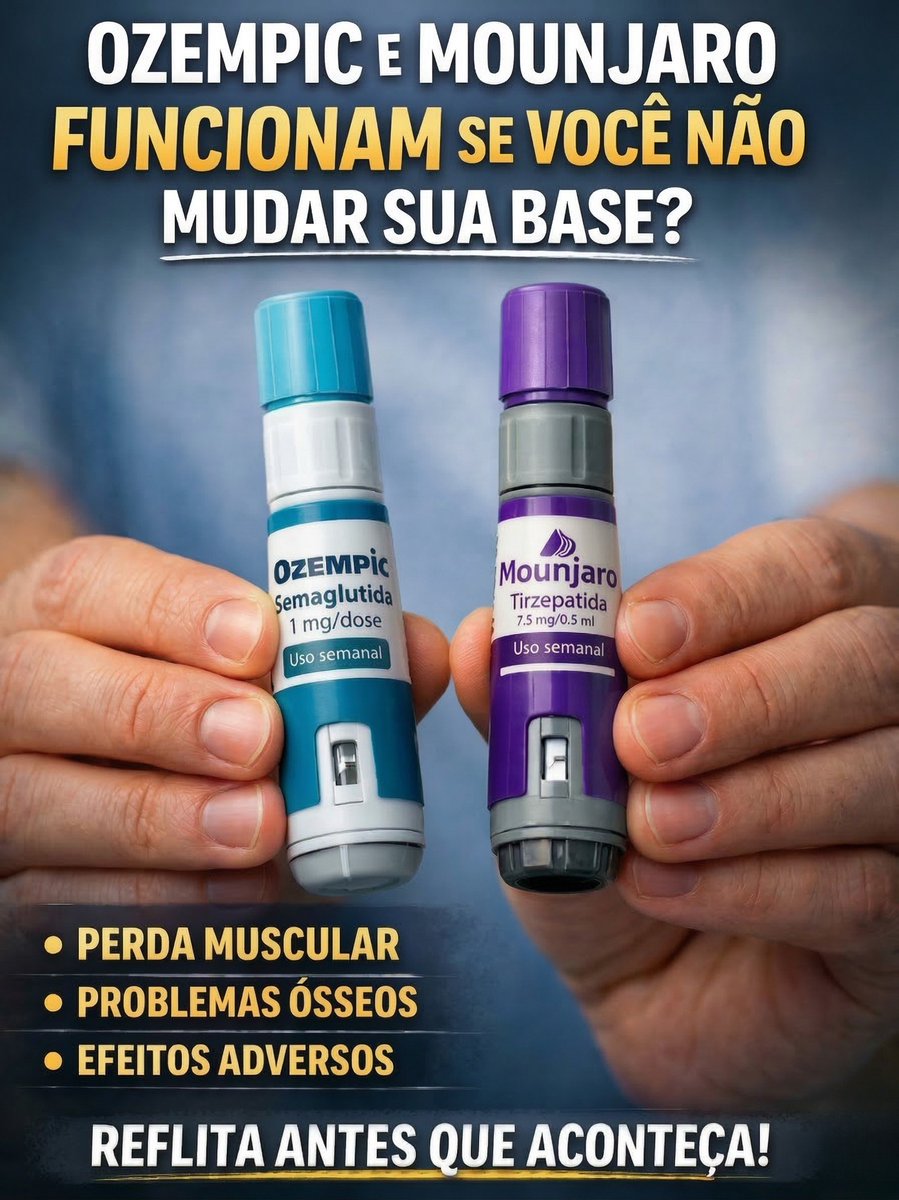 dricaroalves's tweet image. “Canetinhas” para emagrecer estão salvando… ou sabotando sua saúde?

#Ozempic e #Mounjaro podem ajudar.
Mas existe algo que pouca gente explica:

sem corrigir a base do metabolismo, eles raramente resolvem o problema.