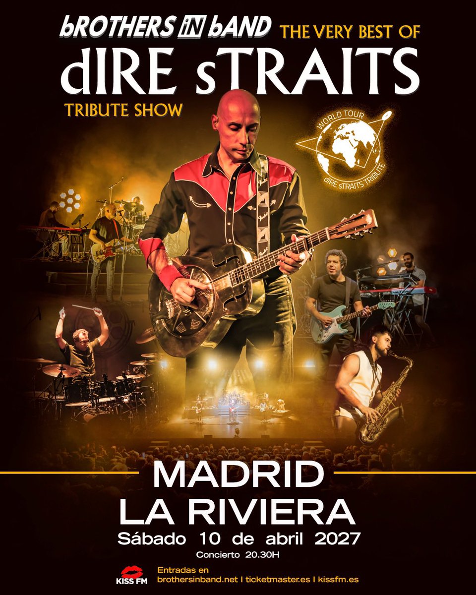bROTHERSiNbAND2's tweet image. 📍 Madrid
Volvemos en 2027
Volvemos a La Riviera
🗓 Sábado, 10 de abril

🎟 Entradas ya disponibles!
👉 brothersinband.net

Queremos volver a vivir otra noche inolvidable. Vamos!

#direstraitstribute #direstraits #markknopfler #brothersinband #madrid 

💥 @DireStraits77