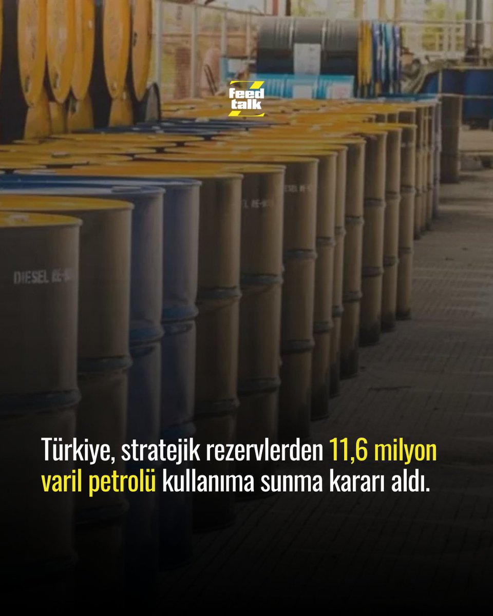 Türkiye, stratejik rezervlerden 11,6 milyon varil petrolü kullanıma sunma kararı aldı.