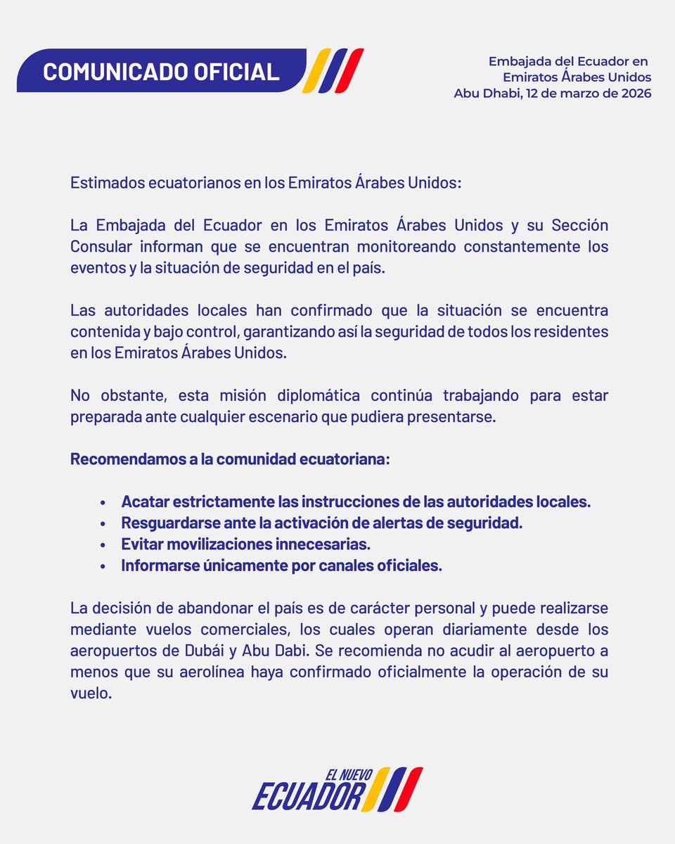 Embajada del Ecuador en Emiratos Árabes tweet media