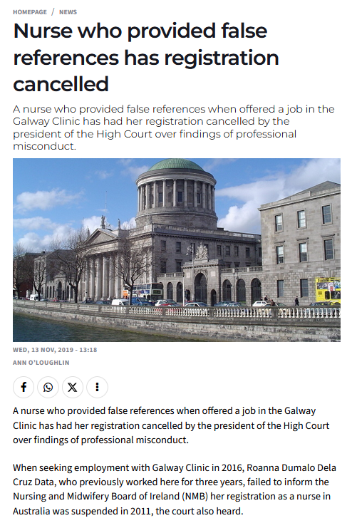 Some facts to ponder as you have your morning coffee.

The Rulers of Ireland claim that without persons coming from other countries our health service would fail. 

I like facts and statistics, here are some facts.

Nearly 7,000 Irish medical professionals (including nurses,