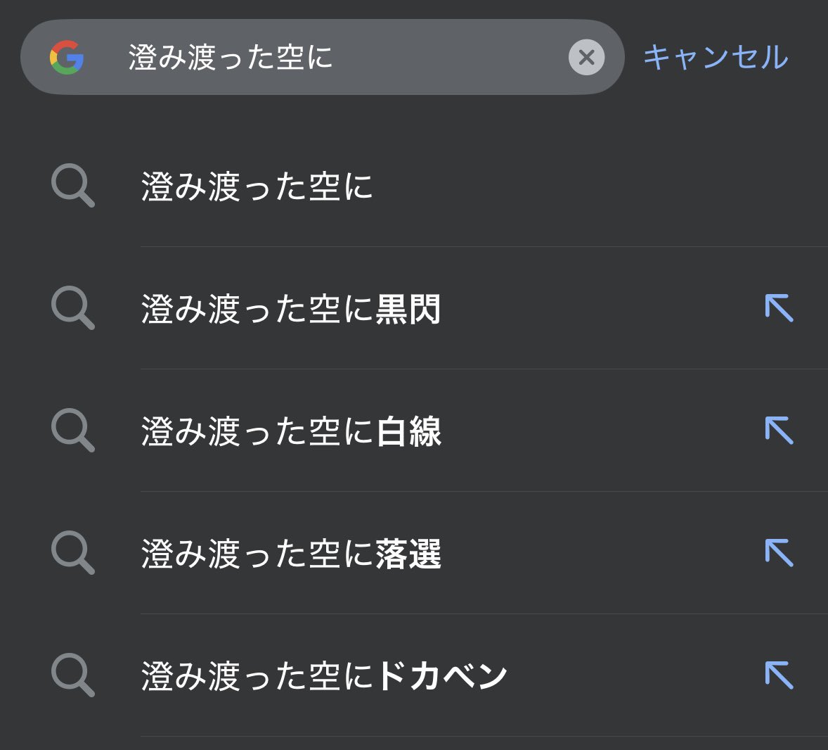 この世の終わりみたいなサジェスト