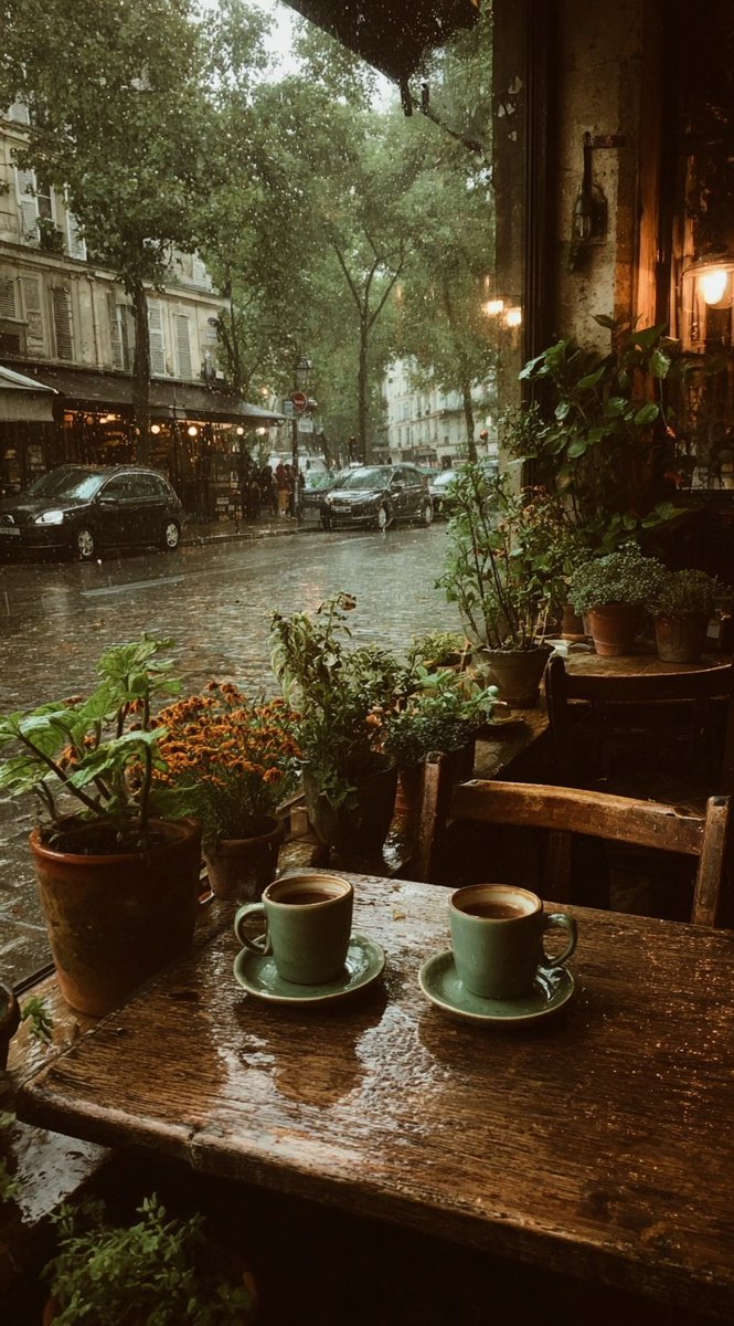 Yağmur sesi, toprak kokusu, kahve.