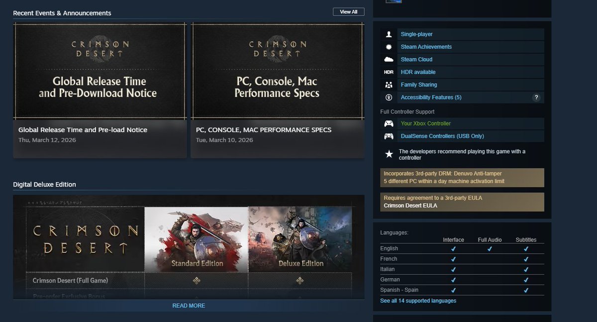 ArunAssain's tweet image. Added Denuvo a week before release date. Damn..