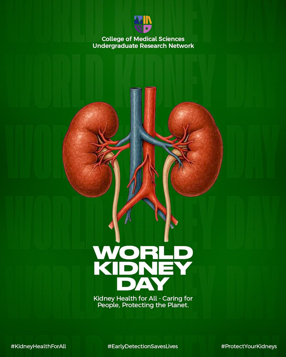 comsurn_benin's tweet photo. Kidney disease affects 1 in 10 people worldwide. Many cases progress silently until it’s too late. 

Early testing, prevention, and care can save lives. 

Protect your kidneys and protect the planet. 🌍💧
#WorldKidneyDay #KidneyHealthForAll #KidneyAwareness https://t.co/dQ7cMHsTJW