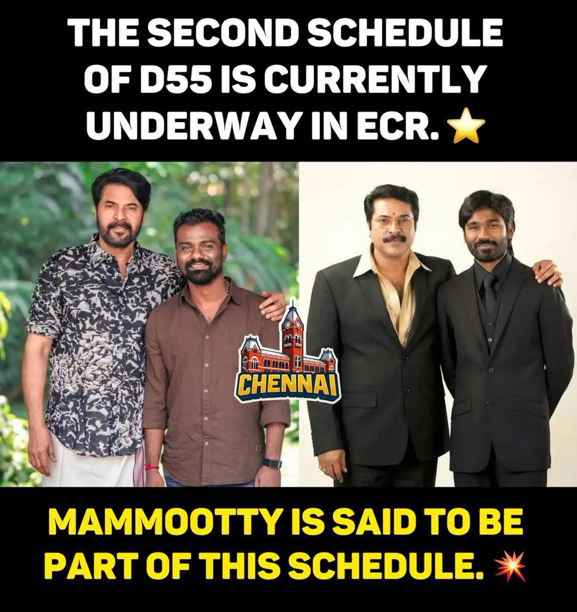 memeschennai's tweet photo. 🎬 #D55 Shoot Update
#D55 #Mammootty #Kollywood #ShootUpdate #CinemaNews #FilmUpdate https://t.co/KeX7G3WudA