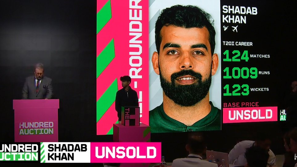 iamqadirkhawaja's tweet photo. SHADAB KHAN UNSOLD 

#ShadabKhan #TheHundred https://t.co/Y01VONtow6