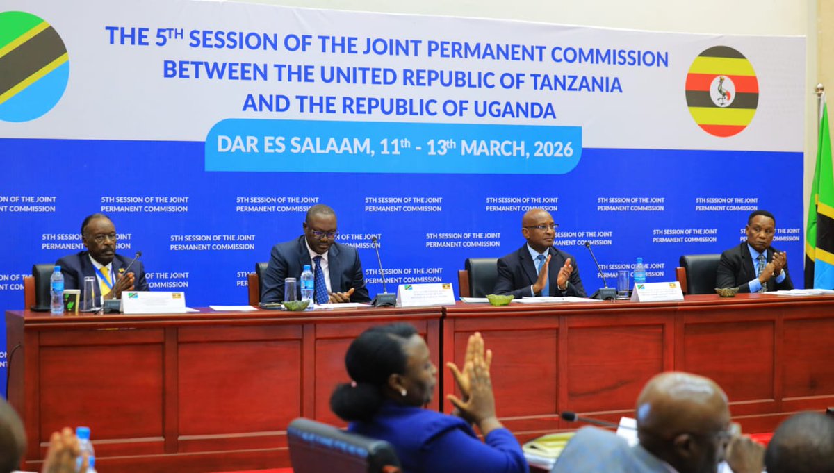 ubctvuganda's tweet photo. UPDATE: Day 2 of the 5th Tanzania–Uganda Joint Permanent Commission is underway in Dar es Salaam. Chaired by Uganda’s Foreign Affairs PS Vincent Bagiire, the meeting reviews bilateral cooperation and addresses outstanding issues to strengthen ties
#UBCUpdates https://t.co/Jjq7203IgM
