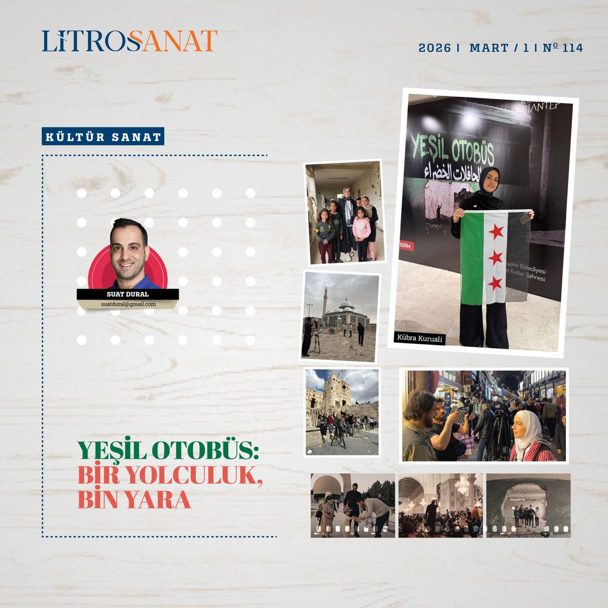 litrossanat's tweet photo. Suat Dural'ın  "Yeşil Otobüs"  belgeseli üzerine Kübra Kuruali ile gerçekleştirdiği röportajı Litros Sanat'ta.

Okumak için 👉 https://t.co/B0Fqa25haB https://t.co/Lhfwcxc806