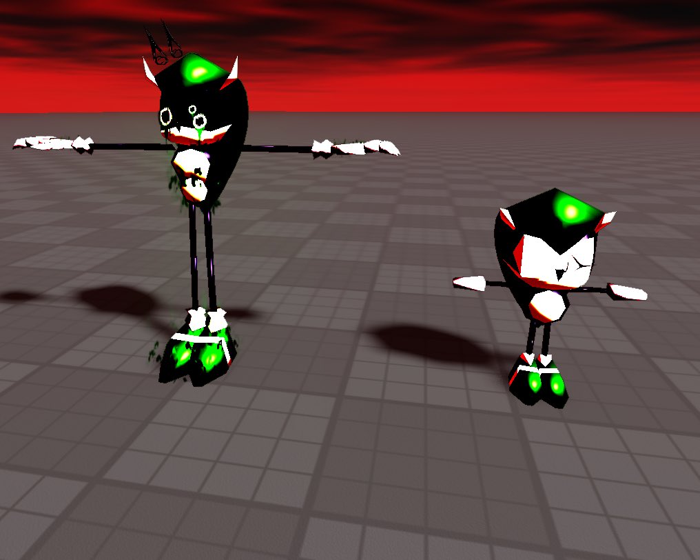 PaperObscurity's tweet photo. MEXE has 2 new designs 
Usally he is from a Certain game related to a Certain hedgehog but now he has taken a form more similar to  Cubbie to feel less out of place
#fpe #fundamentalpapereducation 
#Exe #cubbiefpe #sonicexe #3dmodeling https://t.co/qVUXJGtP2Y