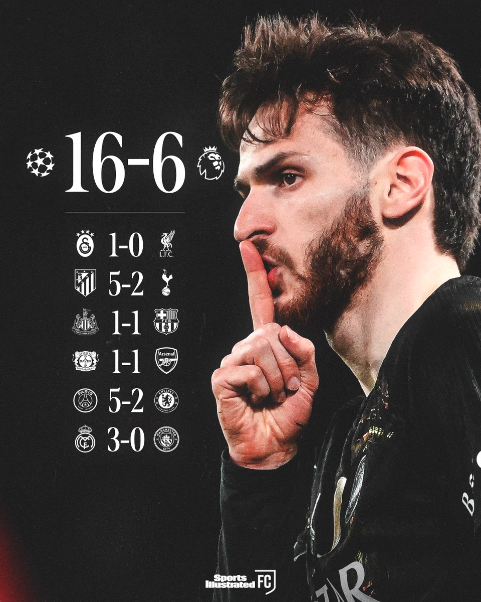 SI_FootballClub's tweet photo. Europe showed the Premier League levels. https://t.co/ii8GhtmnRg