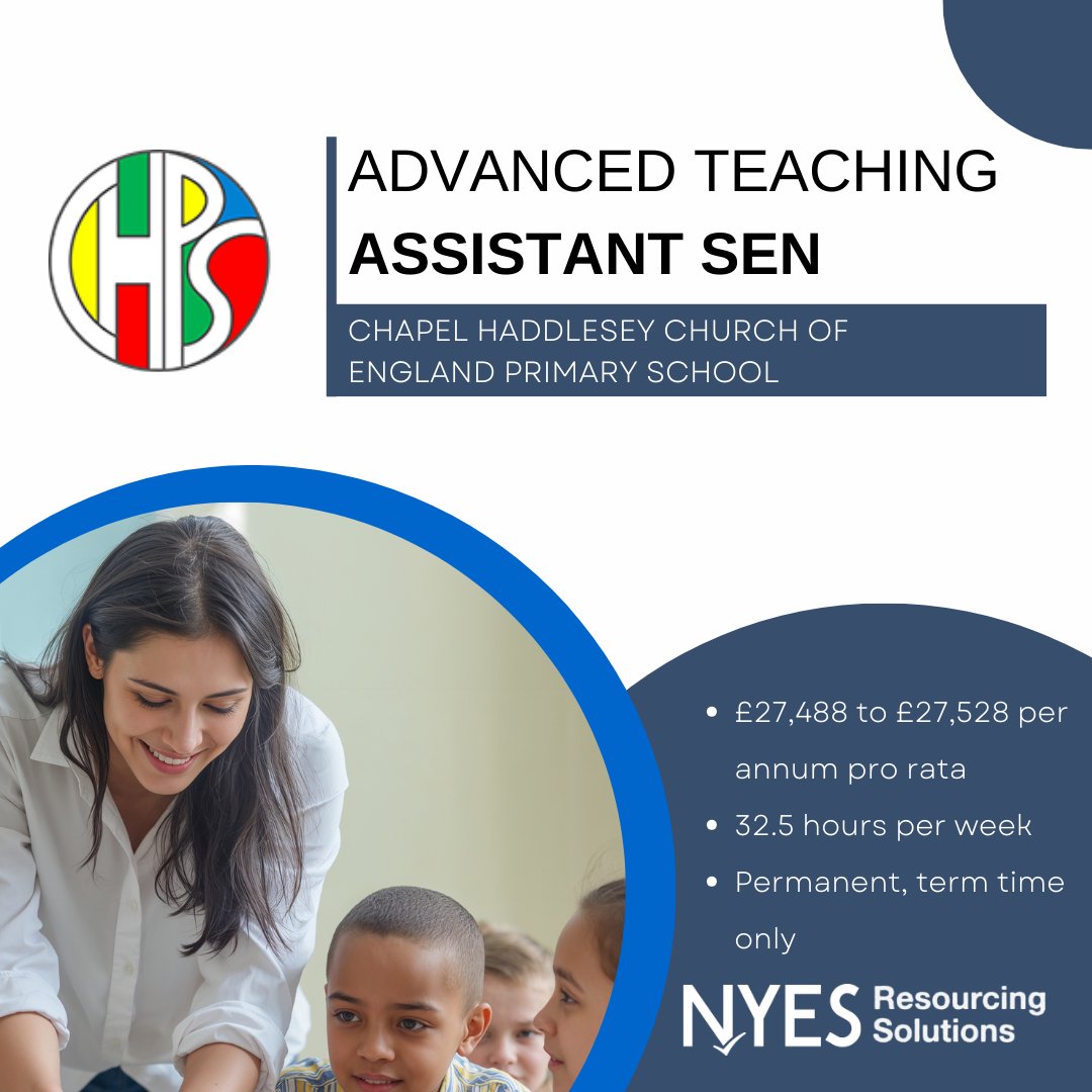 NYESResourcing's tweet image. Are you passionate about making a real difference for children with additional needs?

Apply now! tinyurl.com/8sm65vwp

#TeachingAssistantJobs #SENJobs #SelbyJobs #PrimarySchoolJobs #NurtureHub #EducationCareers