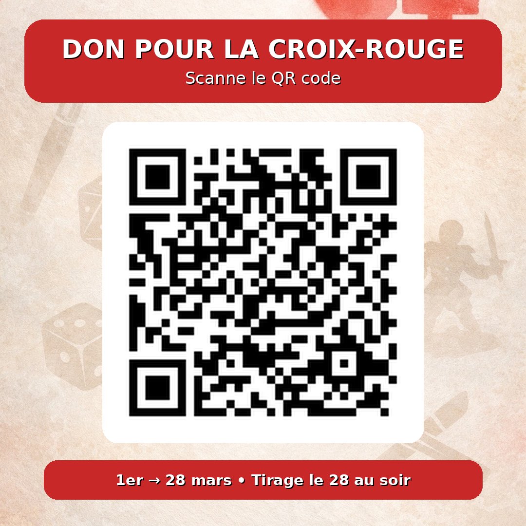 ythylolyn's tweet photo. 🕊️ Collecte pour la Croix-Rouge

On organise ce mois-ci une collecte via la cagnotte officielle de la Croix-Rouge.

🎲 Pour remercier les donateurs, on organise aussi un tirage au sort avec 15 lots hobby.

❤️ Lien :
https://t.co/jk6ZCkBIeh https://t.co/Jspcz8SgMi