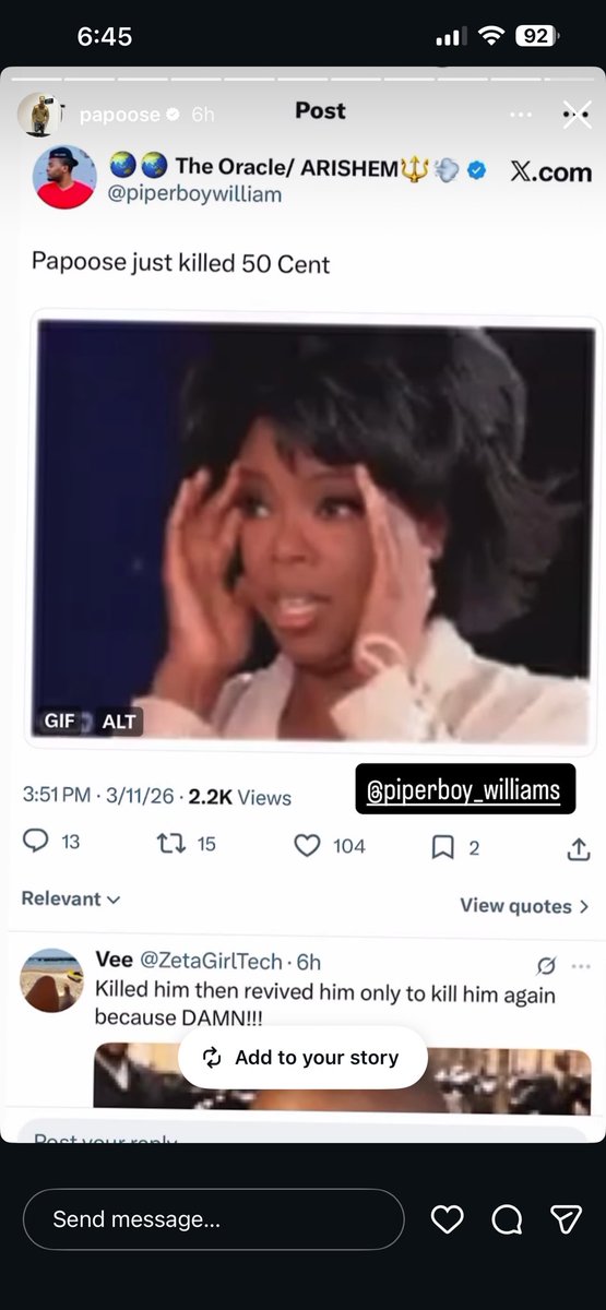 piperboywilliam's tweet image. Papoose 😭