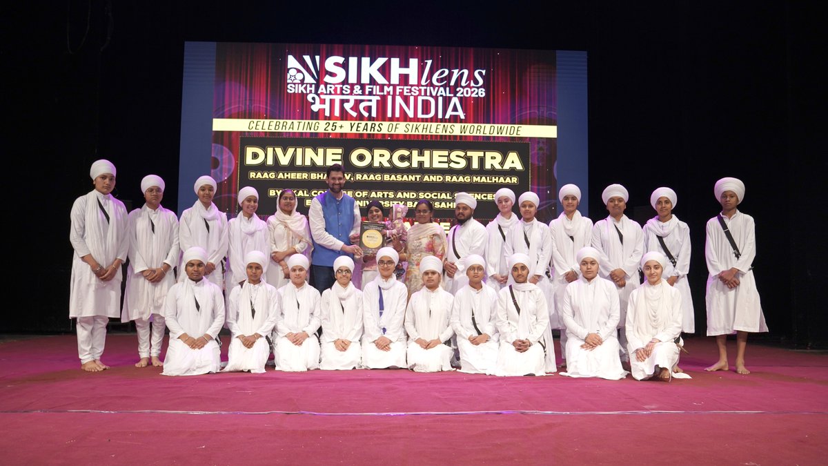 pinakamediawork's tweet photo. Official Pictures #SikhlensHonors #SikhlensIndia2026 
Post 65 - Issued on March 12, 2026 | Akal College of Arts and Social Sciences, Eternal University (Baru Sahib) - For their masterful preservation of Sikh heritage through the Divine Orchestra. https://t.co/an3WBmlAsp