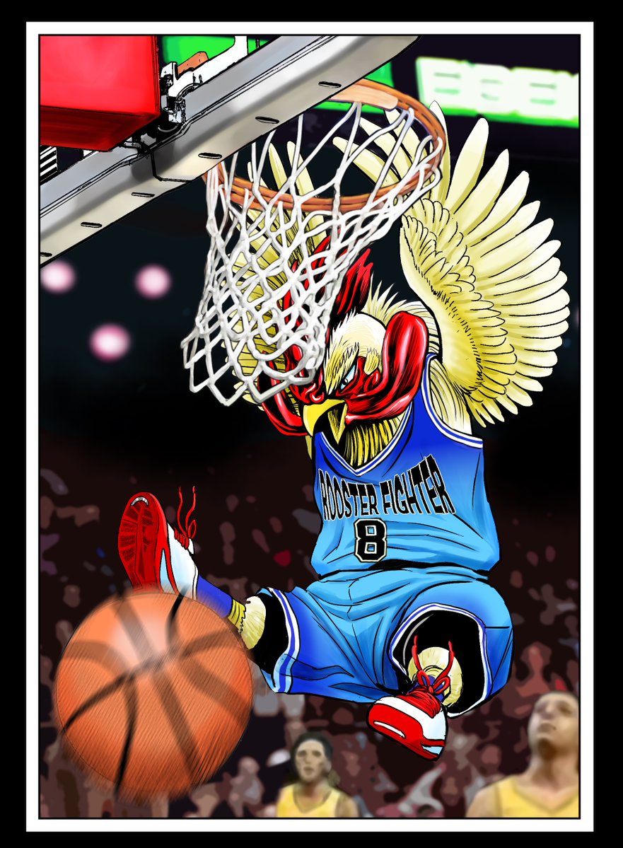 ニワトリ・ファイター　ROOSTER FIGHTER　英語　桜谷シュウ Before the anime drops, reposting the old illustration full of