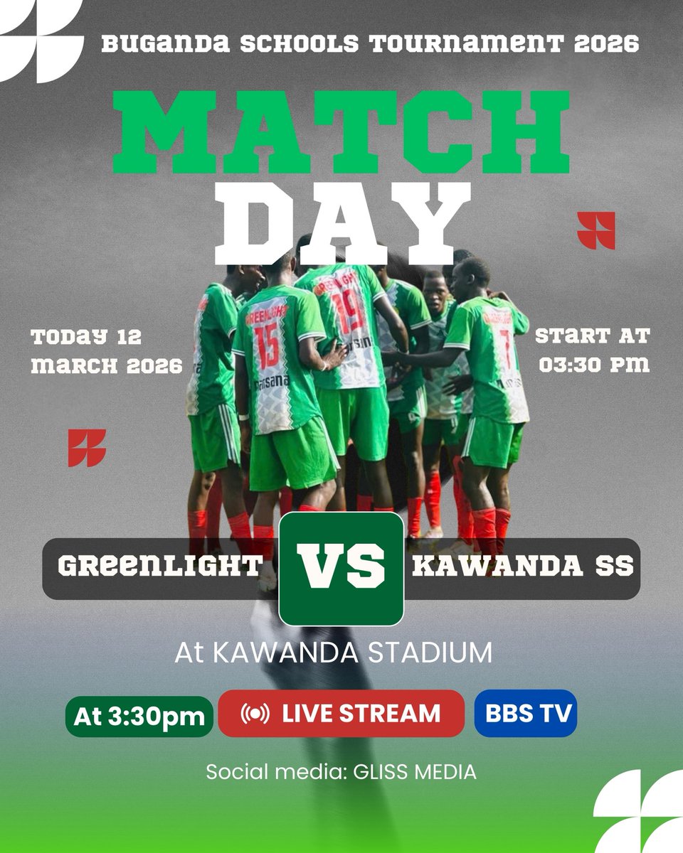 Today, Greenlight Islamic Secondary School – Nansana takes on Kawanda in the final match
📺 The match will be broadcast LIVE on BBS TV,
Our boys have shown great determination through tournament,
💚 Let’s rally behind Team Greenlight and wish them victory!
#GreenlightIslamicSS